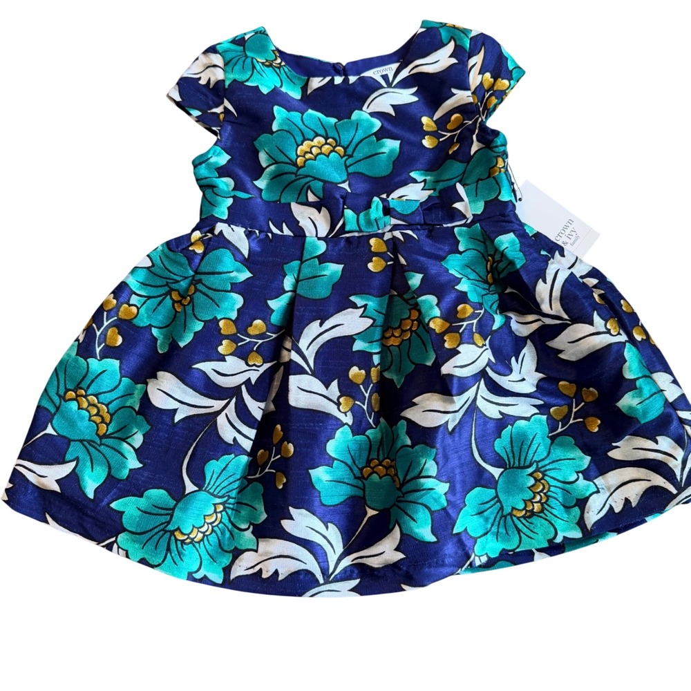 Crown & Ivy Kids‎ Blue Floral Cap Sleeve Party Dress 2T Church Special Occasion